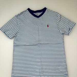 Polo by Ralph Lauren Blue and White Striped Shirt Boys